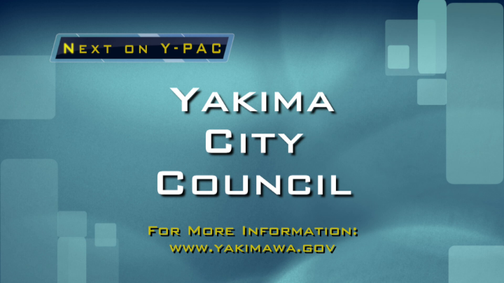 Blue background with white font that reads Yakima City Council