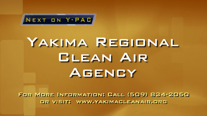Yellow background with white font that reads Yakima Regional Clean Air Agency