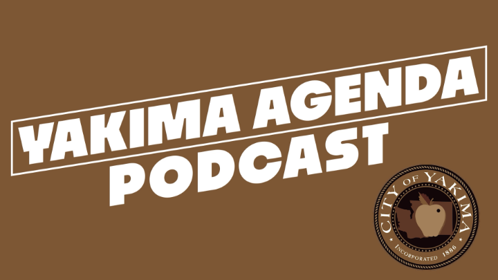 Brown Background with white font Yakima Agenda Podcast
